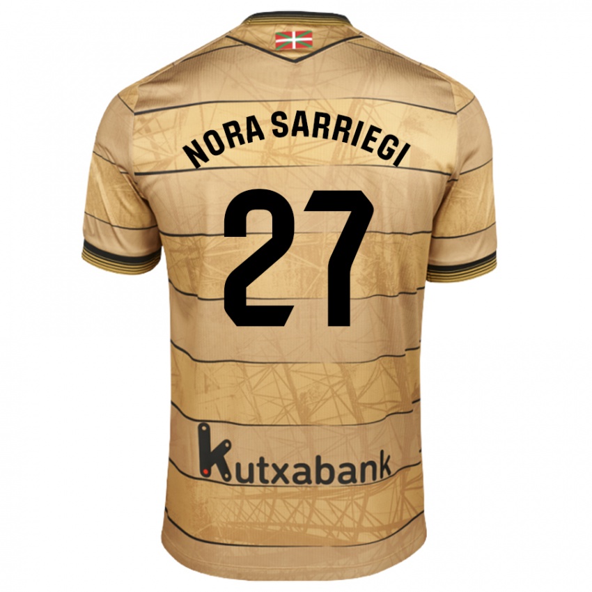 Niño Camiseta Nora Sarriegi Galdos #27 Marrón 2ª Equipación 2024/25 La Camisa Perú