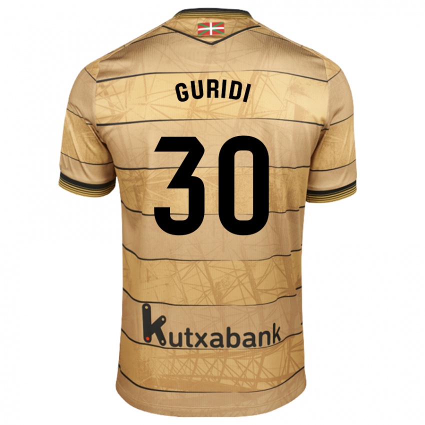 Niño Camiseta Elene Guridi Mesonero #30 Marrón 2ª Equipación 2024/25 La Camisa Perú