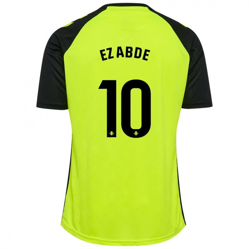 Niño Camiseta Abde Ezzalzouli #10 Amarillo Fluorescente Negro 2ª Equipación 2024/25 La Camisa Perú