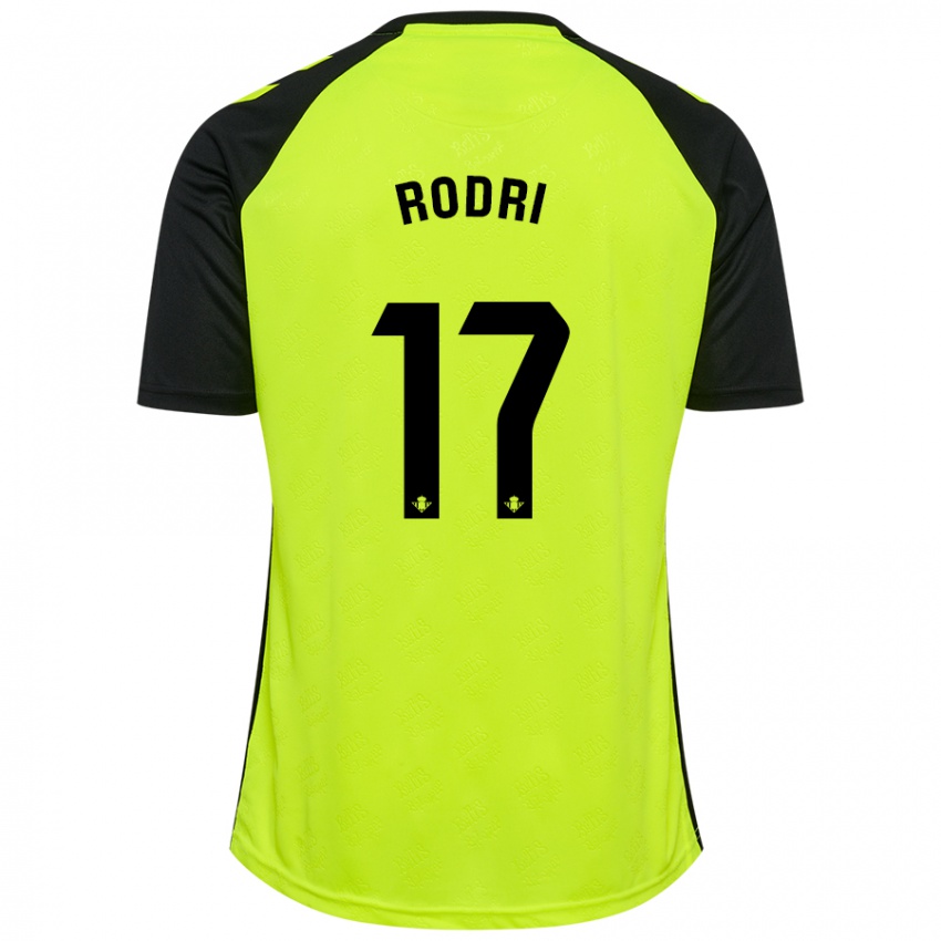 Niño Camiseta Rodri Sánchez #17 Amarillo Fluorescente Negro 2ª Equipación 2024/25 La Camisa Perú