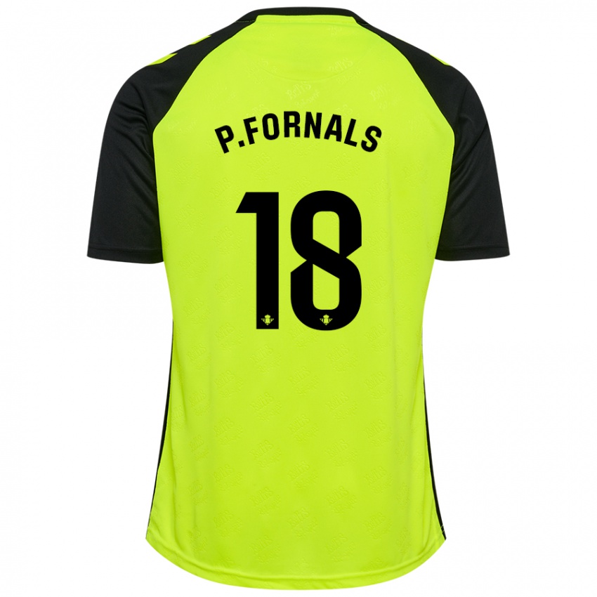 Niño Camiseta Pablo Fornals #18 Amarillo Fluorescente Negro 2ª Equipación 2024/25 La Camisa Perú