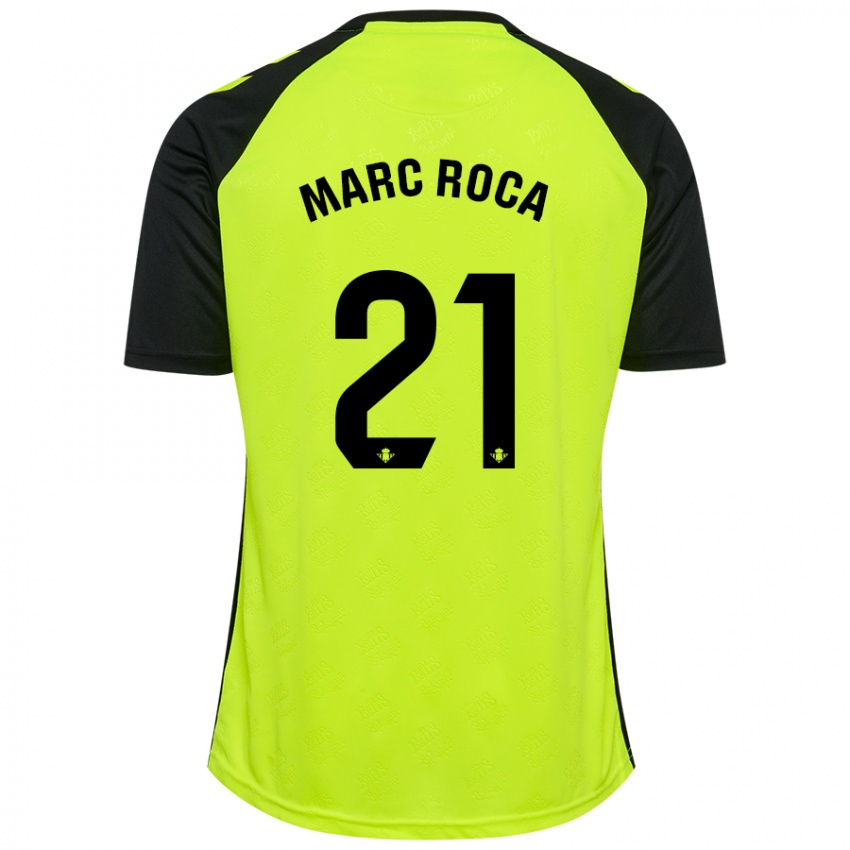 Niño Camiseta Marc Roca #21 Amarillo Fluorescente Negro 2ª Equipación 2024/25 La Camisa Perú