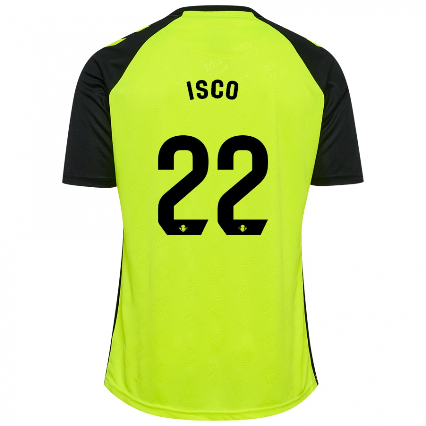 Niño Camiseta Isco #22 Amarillo Fluorescente Negro 2ª Equipación 2024/25 La Camisa Perú