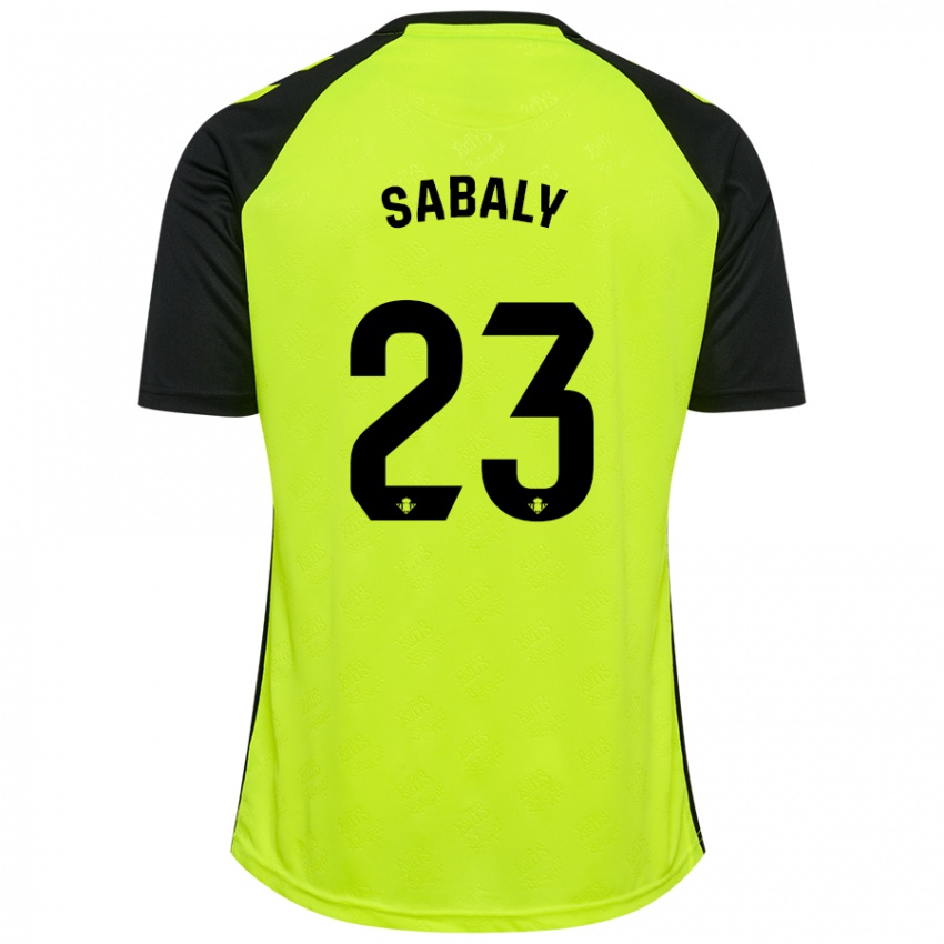 Niño Camiseta Youssouf Sabaly #23 Amarillo Fluorescente Negro 2ª Equipación 2024/25 La Camisa Perú