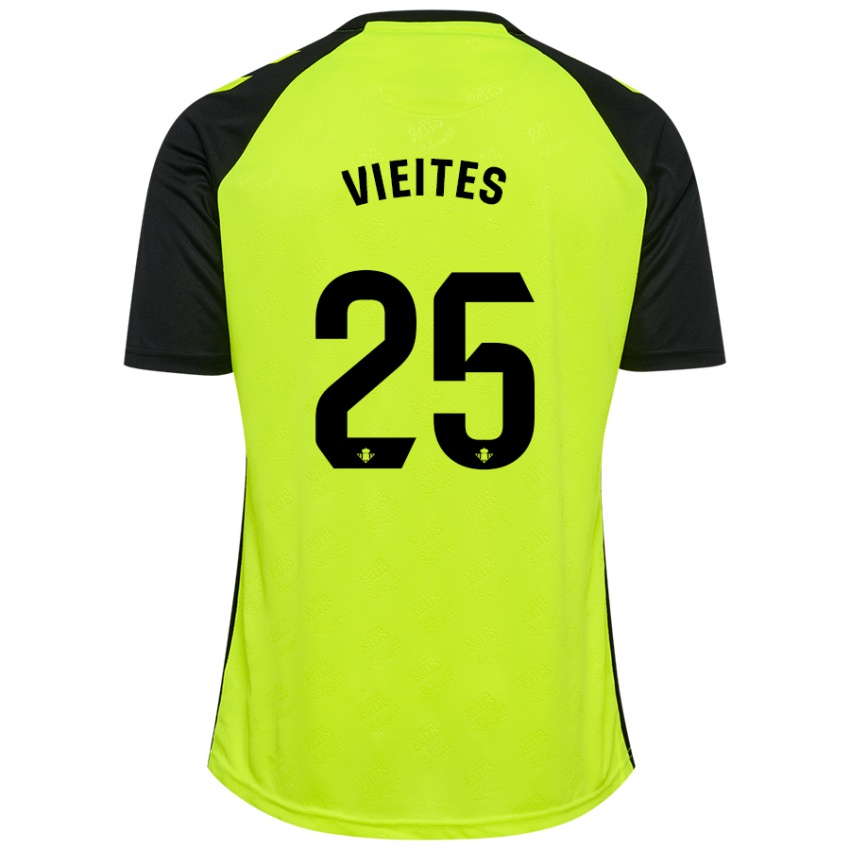 Niño Camiseta Fran Vieites #25 Amarillo Fluorescente Negro 2ª Equipación 2024/25 La Camisa Perú