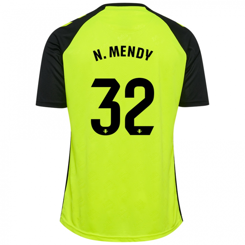 Niño Camiseta Nobel Mendy #32 Amarillo Fluorescente Negro 2ª Equipación 2024/25 La Camisa Perú