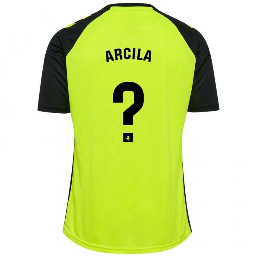 Niño Camiseta Jhon Arcila #0 Amarillo Fluorescente Negro 2ª Equipación 2024/25 La Camisa Perú