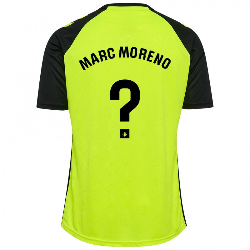 Niño Camiseta Marc Moreno #0 Amarillo Fluorescente Negro 2ª Equipación 2024/25 La Camisa Perú