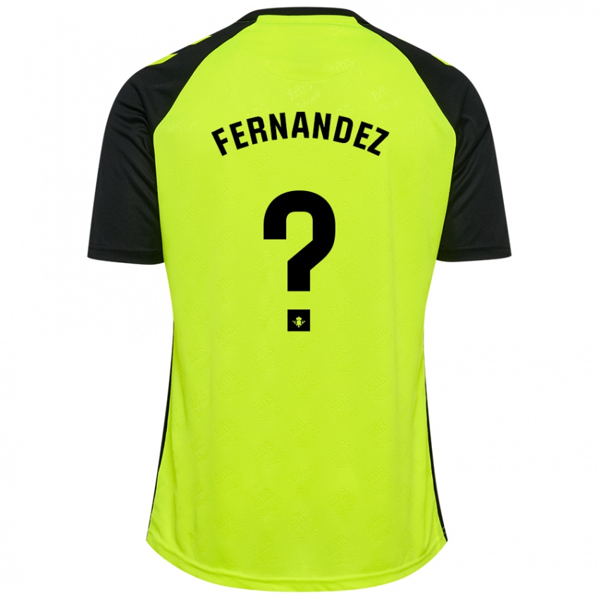 Niño Camiseta Nicolás Fernández #0 Amarillo Fluorescente Negro 2ª Equipación 2024/25 La Camisa Perú