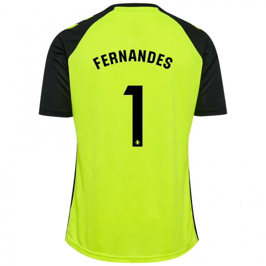 Niño Camiseta Guilherme Fernandes #1 Amarillo Fluorescente Negro 2ª Equipación 2024/25 La Camisa Perú