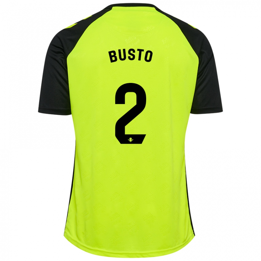 Niño Camiseta Pablo Busto #2 Amarillo Fluorescente Negro 2ª Equipación 2024/25 La Camisa Perú