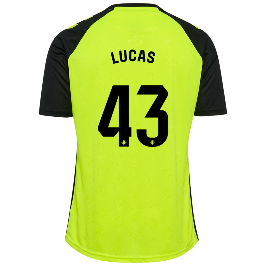 Niño Camiseta Lucas Alcázar #43 Amarillo Fluorescente Negro 2ª Equipación 2024/25 La Camisa Perú