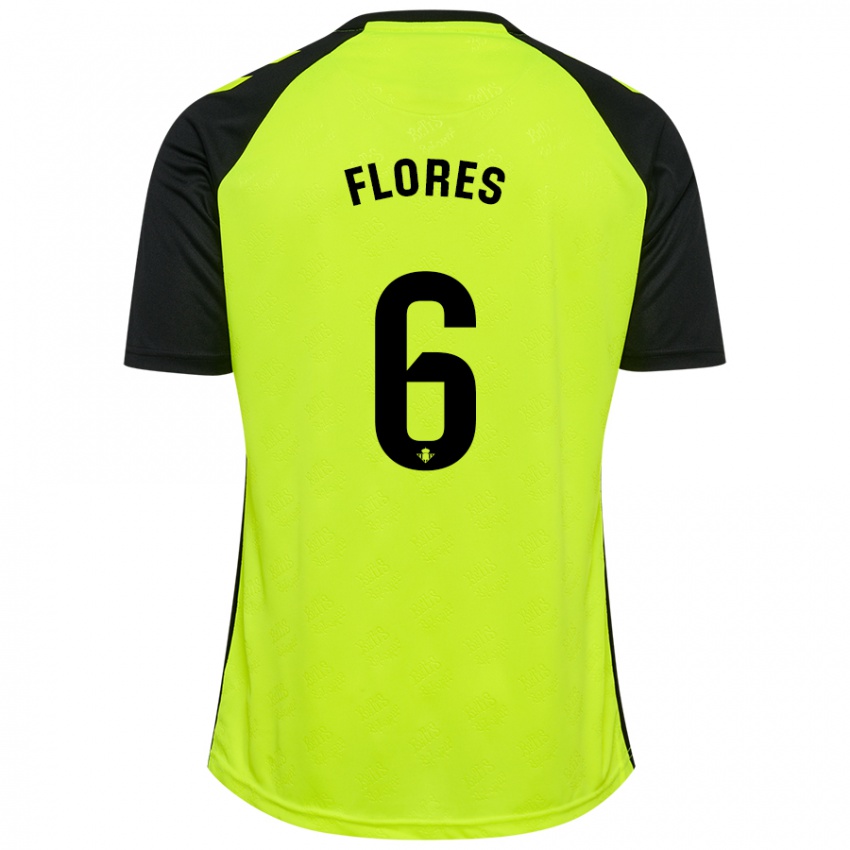 Niño Camiseta Mateo Flores #6 Amarillo Fluorescente Negro 2ª Equipación 2024/25 La Camisa Perú