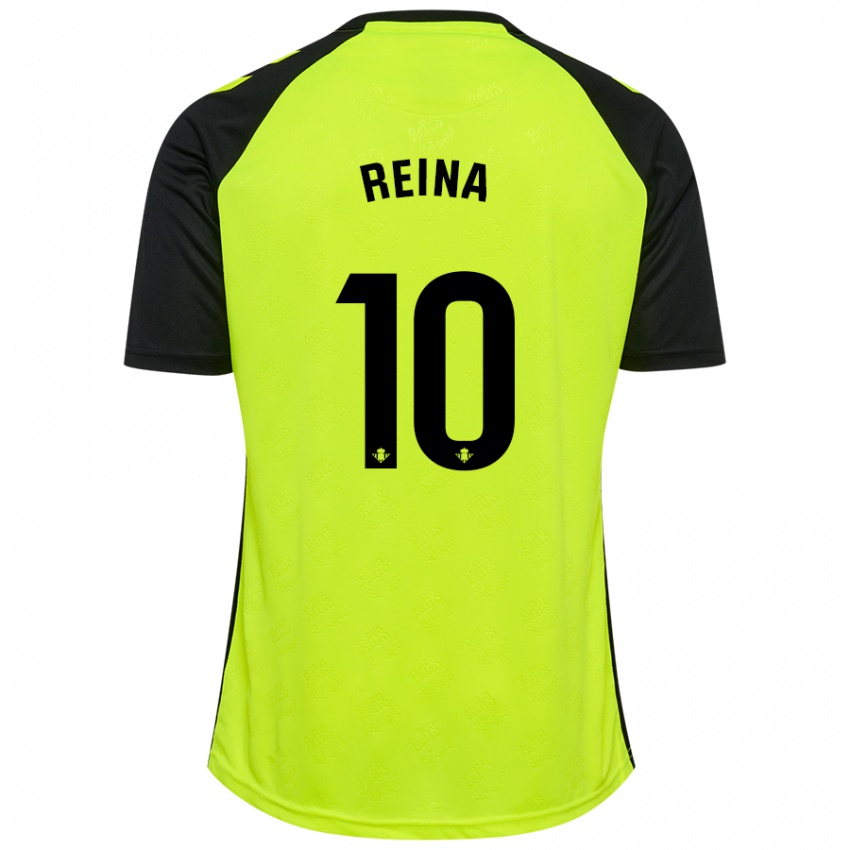 Niño Camiseta Carlos Reina #10 Amarillo Fluorescente Negro 2ª Equipación 2024/25 La Camisa Perú