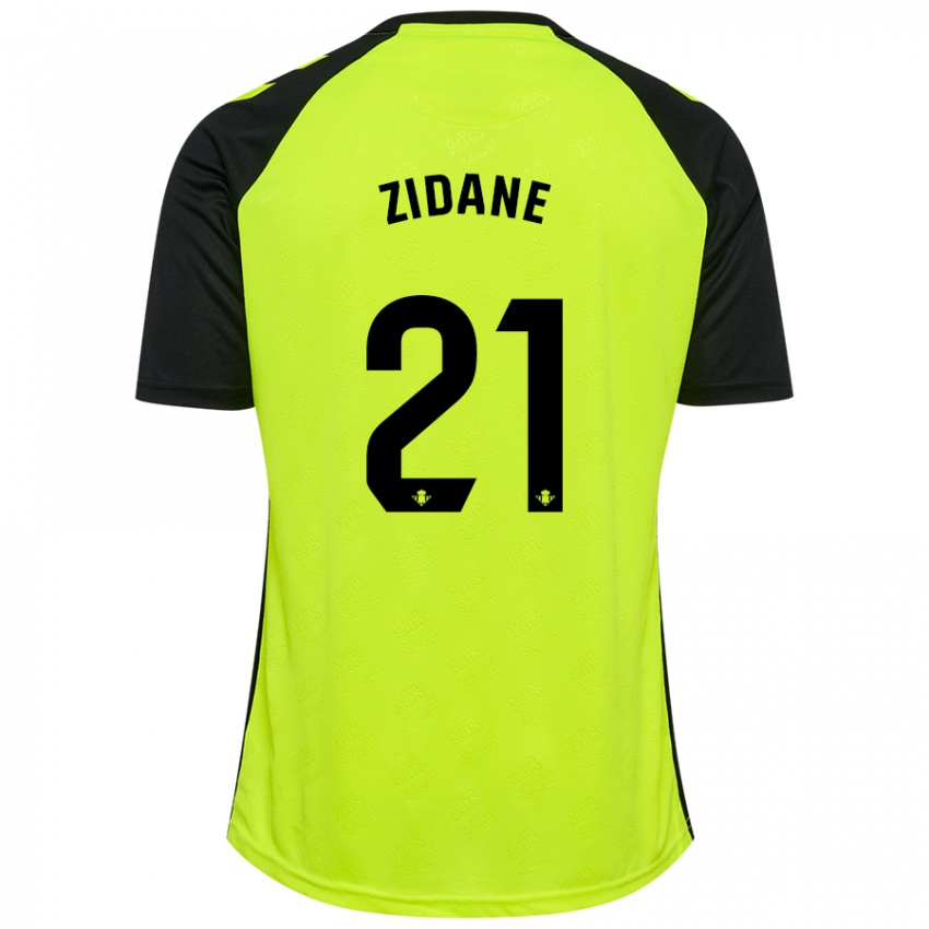 Niño Camiseta Elyaz Zidane #21 Amarillo Fluorescente Negro 2ª Equipación 2024/25 La Camisa Perú