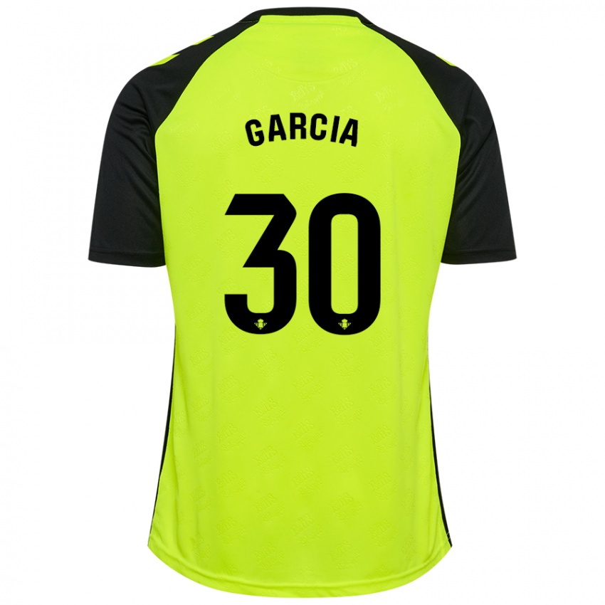 Niño Camiseta Germán García #30 Amarillo Fluorescente Negro 2ª Equipación 2024/25 La Camisa Perú