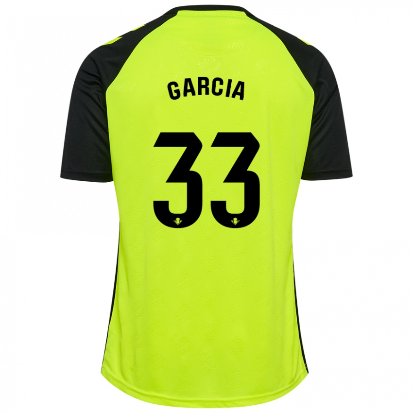 Niño Camiseta Pablo García #33 Amarillo Fluorescente Negro 2ª Equipación 2024/25 La Camisa Perú