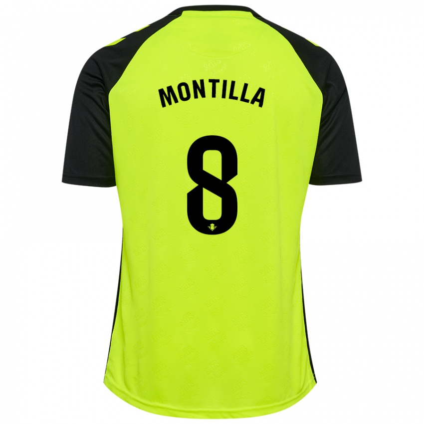 Niño Camiseta Natalia Montilla #8 Amarillo Fluorescente Negro 2ª Equipación 2024/25 La Camisa Perú