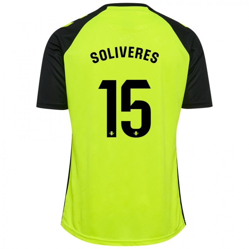 Niño Camiseta Gema Soliveres #15 Amarillo Fluorescente Negro 2ª Equipación 2024/25 La Camisa Perú