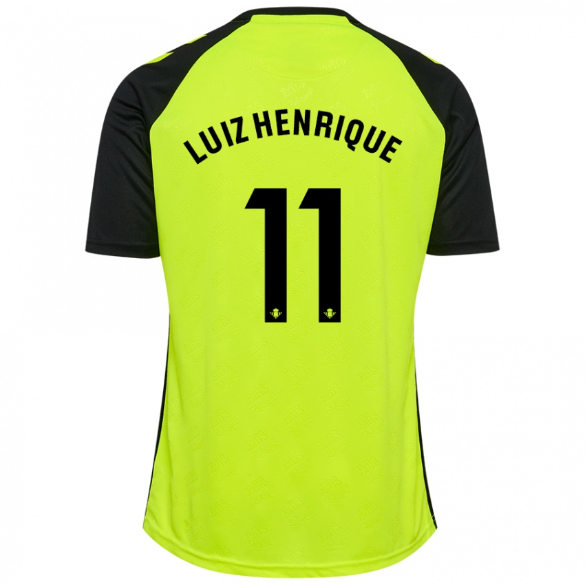 Niño Camiseta Luiz Henrique #11 Amarillo Fluorescente Negro 2ª Equipación 2024/25 La Camisa Perú