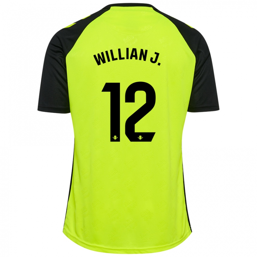 Niño Camiseta Willian José #12 Amarillo Fluorescente Negro 2ª Equipación 2024/25 La Camisa Perú