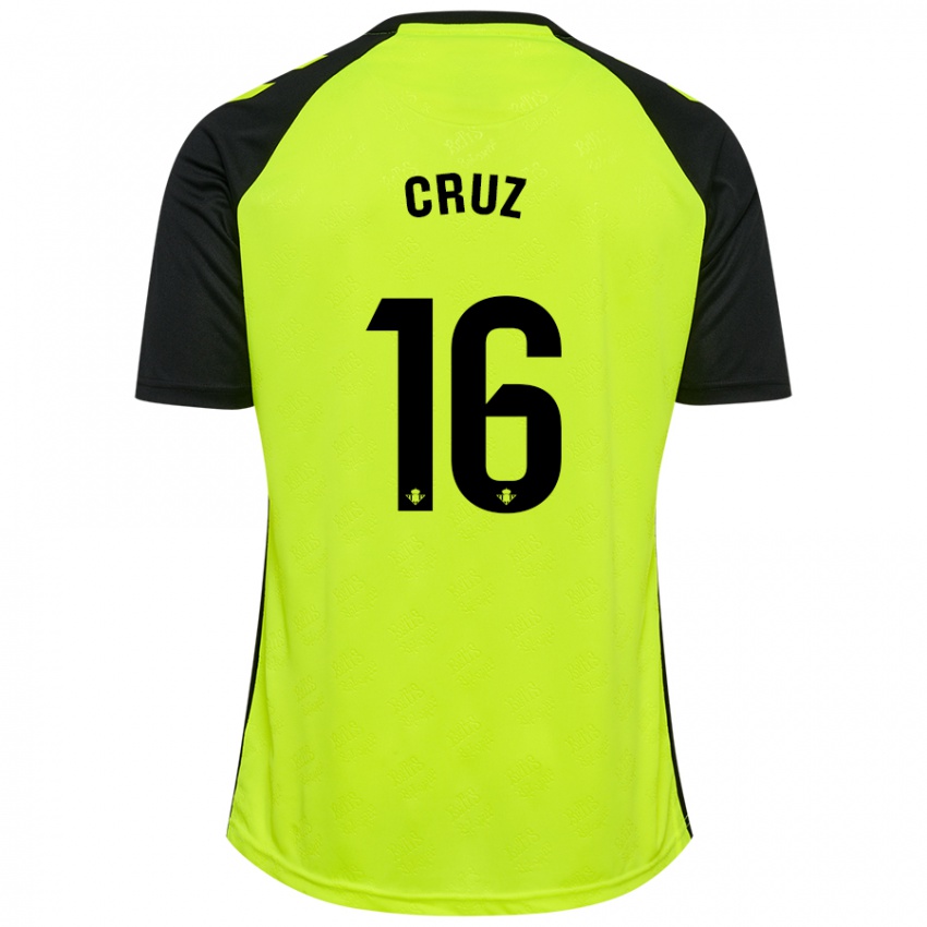 Niño Camiseta Juan Cruz #16 Amarillo Fluorescente Negro 2ª Equipación 2024/25 La Camisa Perú