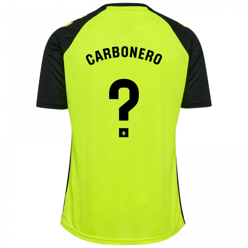 Niño Camiseta Marco Carbonero #0 Amarillo Fluorescente Negro 2ª Equipación 2024/25 La Camisa Perú