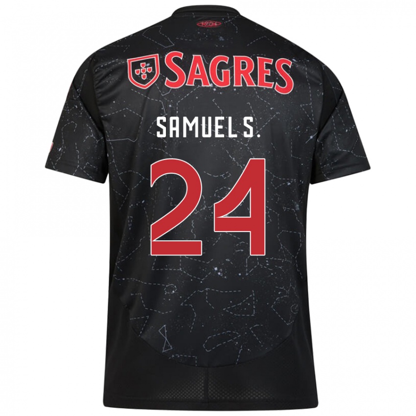 Niño Camiseta Samuel Soares #24 Negro Rojo 2ª Equipación 2024/25 La Camisa Perú