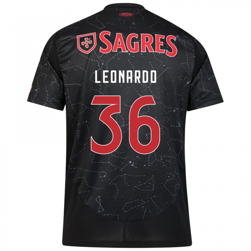 Niño Camiseta Marcos Leonardo #36 Negro Rojo 2ª Equipación 2024/25 La Camisa Perú