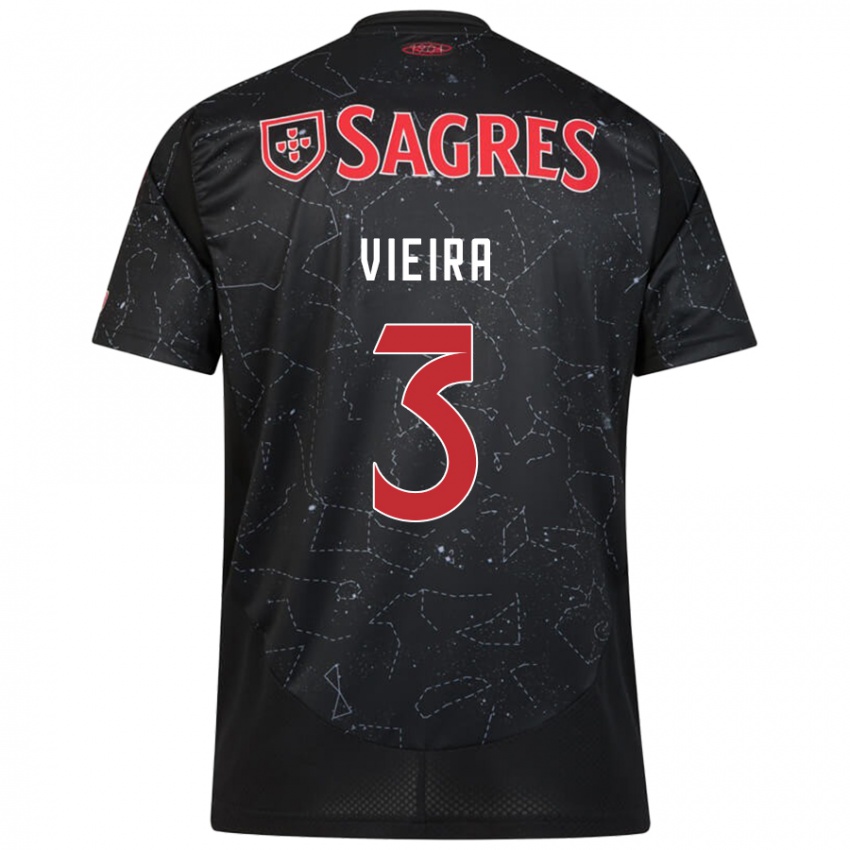 Niño Camiseta Miguel Vieira #3 Negro Rojo 2ª Equipación 2024/25 La Camisa Perú