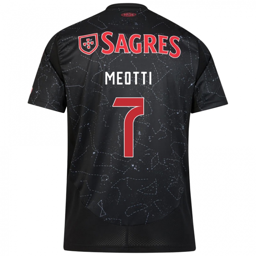 Niño Camiseta Carlos Meotti #7 Negro Rojo 2ª Equipación 2024/25 La Camisa Perú