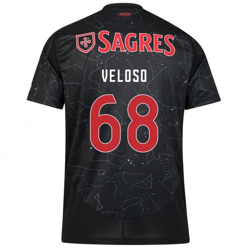 Niño Camiseta João Veloso #68 Negro Rojo 2ª Equipación 2024/25 La Camisa Perú