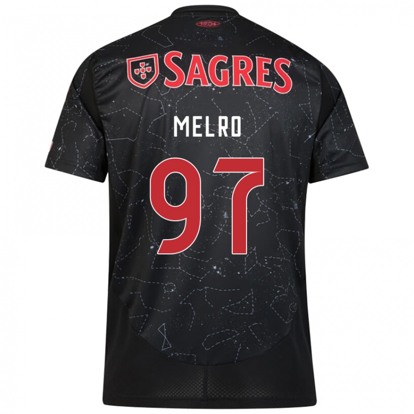 Niño Camiseta José Melro #97 Negro Rojo 2ª Equipación 2024/25 La Camisa Perú