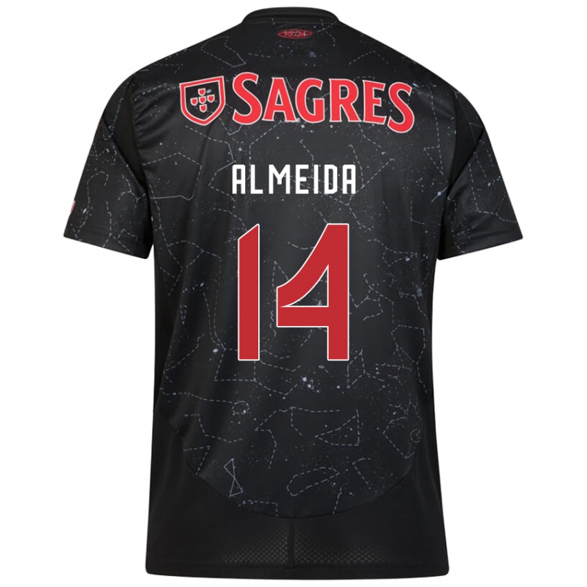 Niño Camiseta Letícia Almeida #14 Negro Rojo 2ª Equipación 2024/25 La Camisa Perú