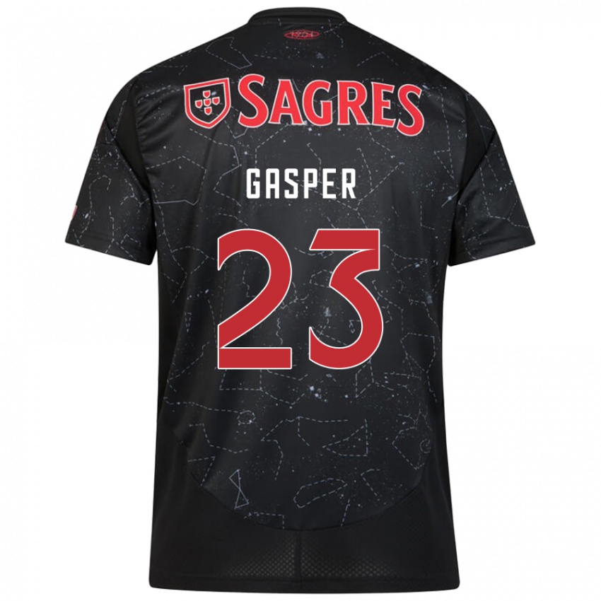 Niño Camiseta Anna Gasper #23 Negro Rojo 2ª Equipación 2024/25 La Camisa Perú