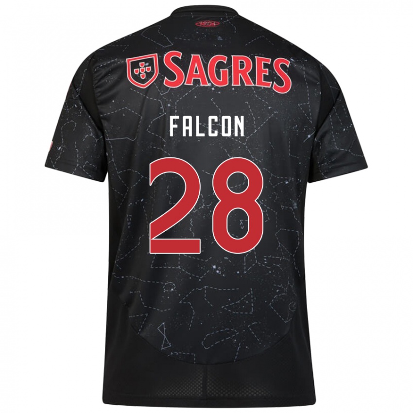 Niño Camiseta Andrea Falcón #28 Negro Rojo 2ª Equipación 2024/25 La Camisa Perú