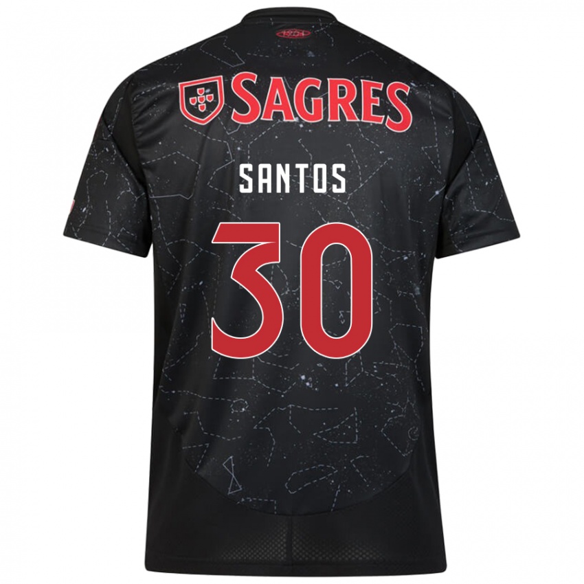 Niño Camiseta Daniela Santos #30 Negro Rojo 2ª Equipación 2024/25 La Camisa Perú