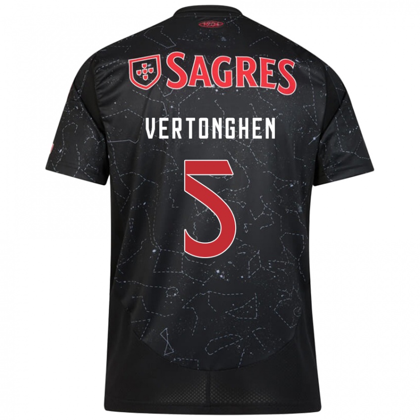 Niño Camiseta Jan Vertonghen #5 Negro Rojo 2ª Equipación 2024/25 La Camisa Perú