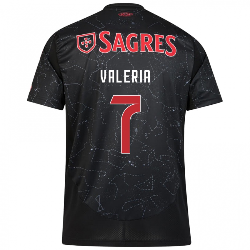 Niño Camiseta Valeria #7 Negro Rojo 2ª Equipación 2024/25 La Camisa Perú