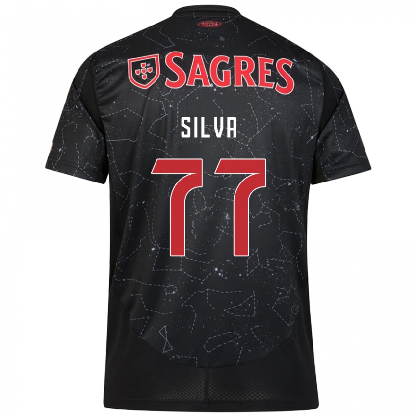 Niño Camiseta Jessica Silva #77 Negro Rojo 2ª Equipación 2024/25 La Camisa Perú