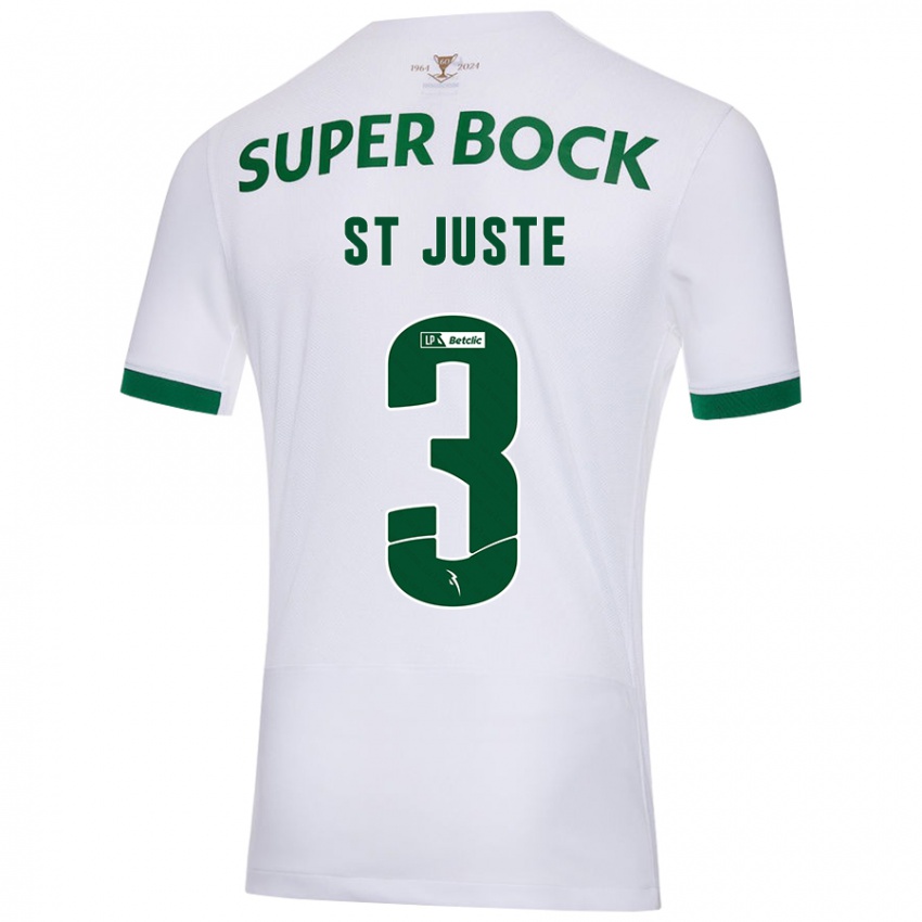 Niño Camiseta Jerry St. Juste #3 Blanco Verde 2ª Equipación 2024/25 La Camisa Perú