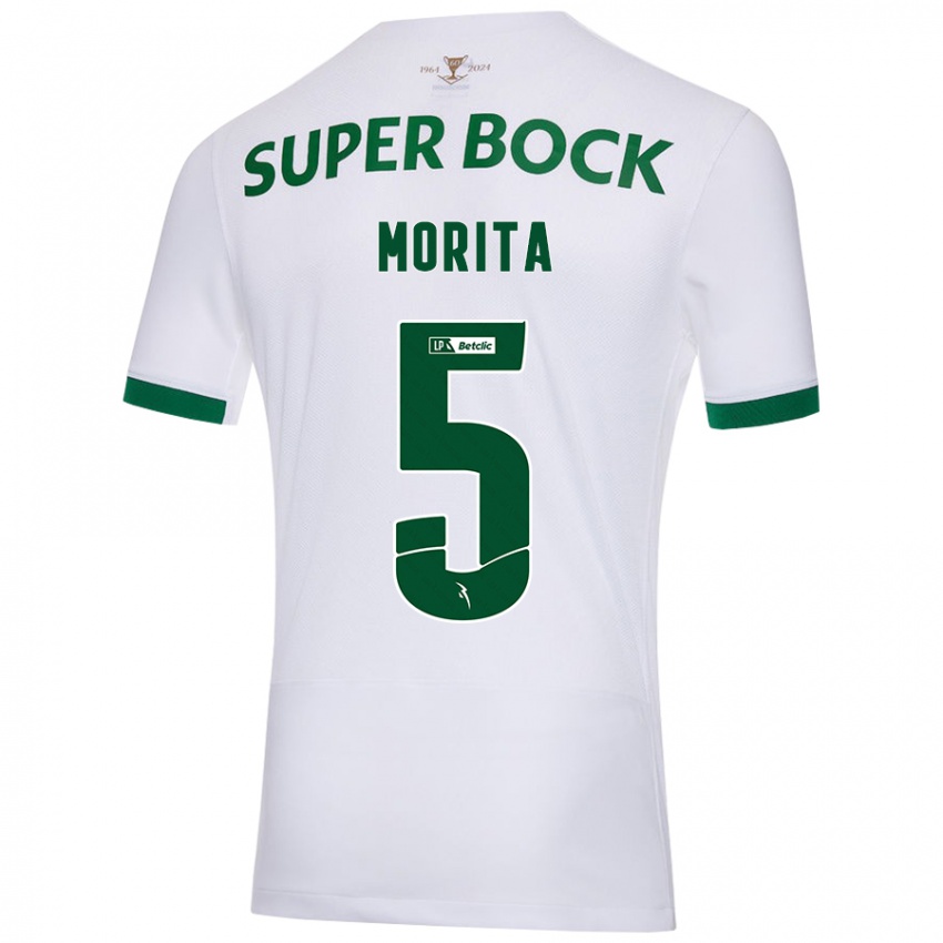 Niño Camiseta Hidemasa Morita #5 Blanco Verde 2ª Equipación 2024/25 La Camisa Perú