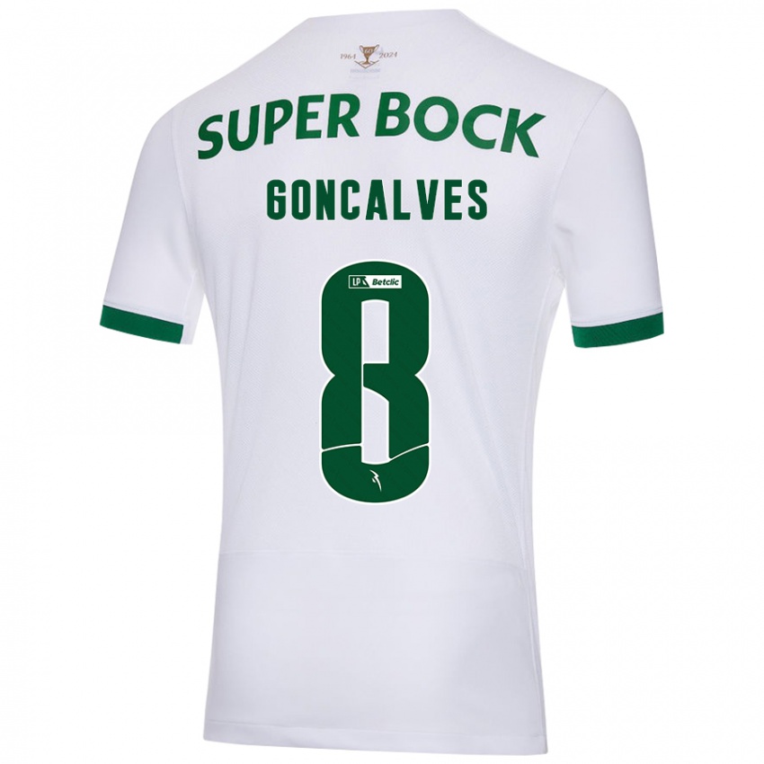 Niño Camiseta Pedro Gonçalves #8 Blanco Verde 2ª Equipación 2024/25 La Camisa Perú