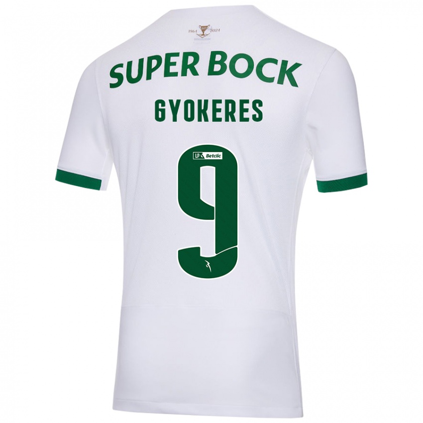 Niño Camiseta Viktor Gyökeres #9 Blanco Verde 2ª Equipación 2024/25 La Camisa Perú