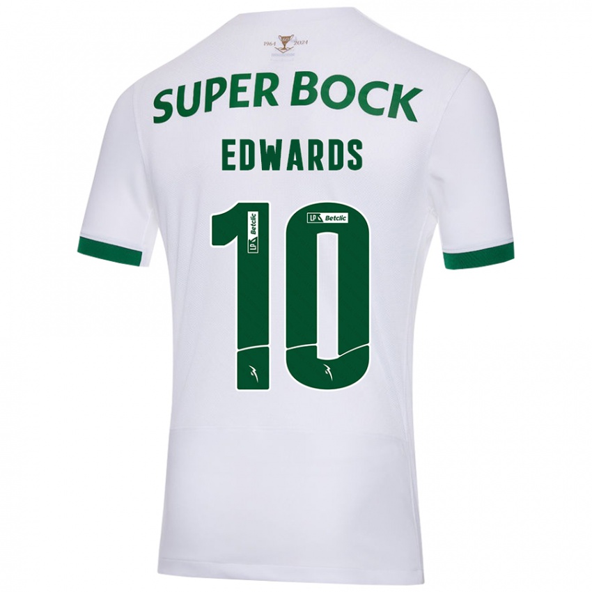 Niño Camiseta Marcus Edwards #10 Blanco Verde 2ª Equipación 2024/25 La Camisa Perú