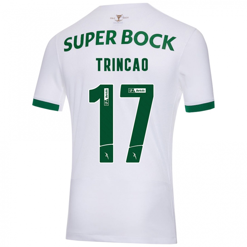 Niño Camiseta Trincão #17 Blanco Verde 2ª Equipación 2024/25 La Camisa Perú