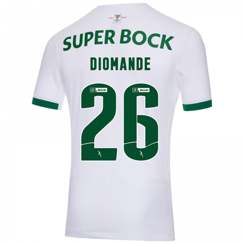 Niño Camiseta Ousmane Diomande #26 Blanco Verde 2ª Equipación 2024/25 La Camisa Perú