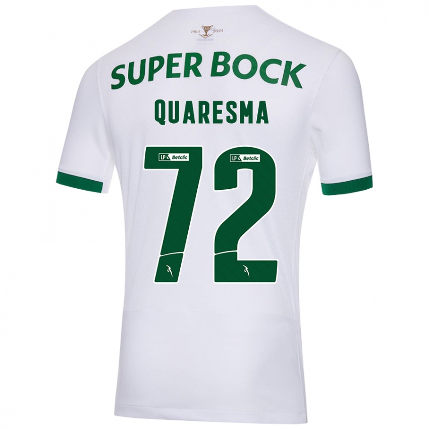 Niño Camiseta Eduardo Quaresma #72 Blanco Verde 2ª Equipación 2024/25 La Camisa Perú