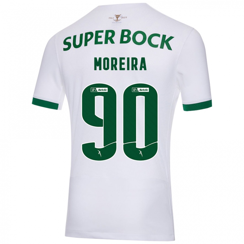 Niño Camiseta Afonso Moreira #90 Blanco Verde 2ª Equipación 2024/25 La Camisa Perú