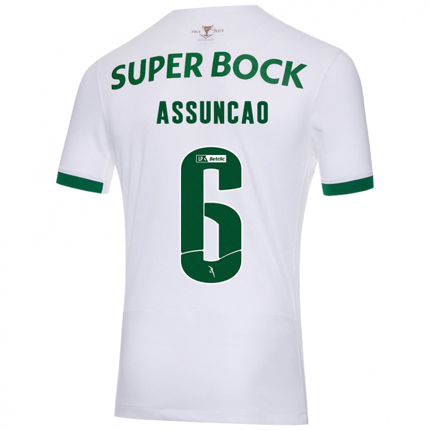 Niño Camiseta João Assunção #6 Blanco Verde 2ª Equipación 2024/25 La Camisa Perú